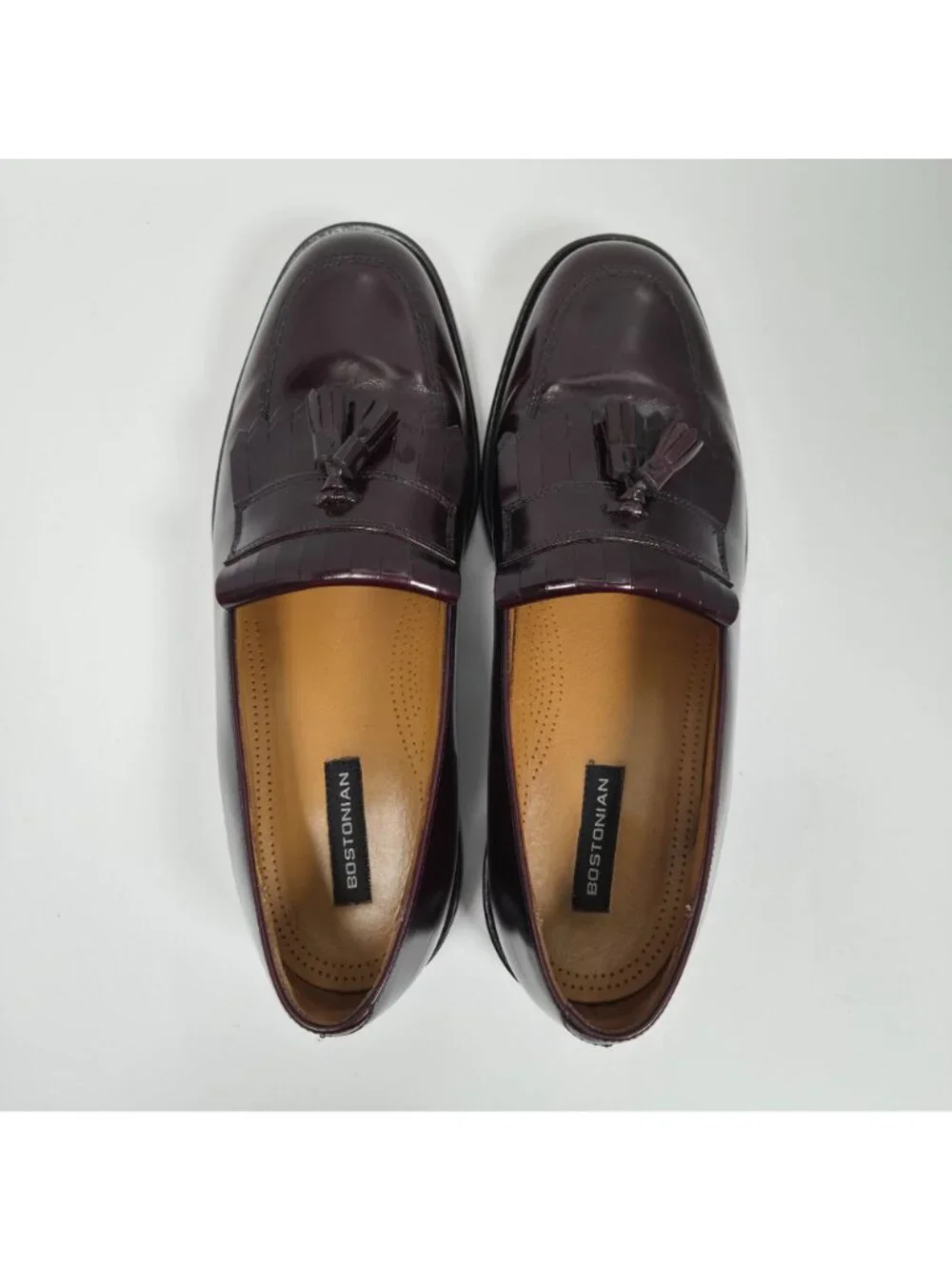 Bostonian Men's Burgundy Leather Tassel Loafers Dress Shoes Size 12W